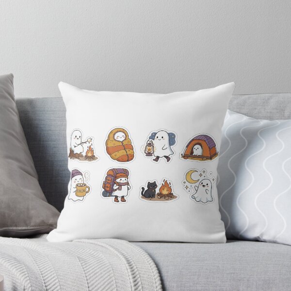 Item preview, Cute Cozy Halloween Ghost Camping Stickers designed and sold by SassyArtistry.