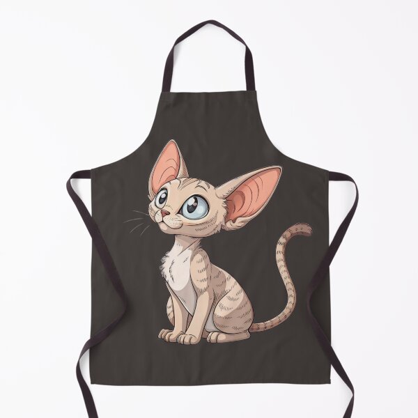 Item preview, Cute Devon Rex Cat with Big Ears and Blue Eyes designed and sold by Mousy17.