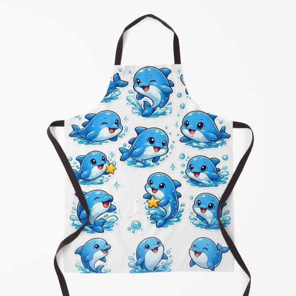 Item preview, Cute Kawaii Dolphin Sticker Sheet – Adorable Ocean Dolphin Collection designed and sold by yanderedev.
