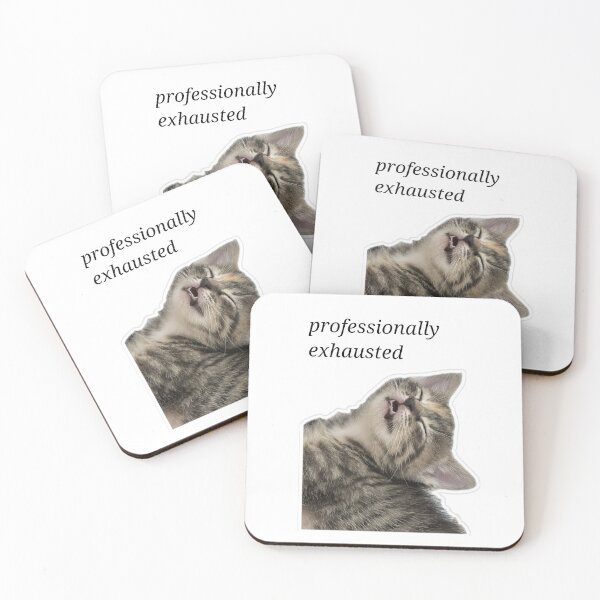 Item preview, Professionally Exhausted Cat - Funny Tired Cat  designed and sold by Polax Projects.