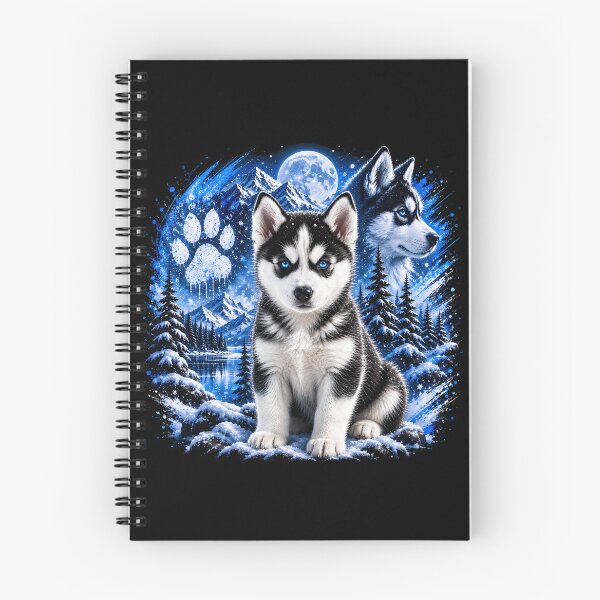 Item preview, Siberian Husky Winter Wonderland – Cute Husky Puppy & Wolf Inspired Arctic Design designed and sold by Skama87.