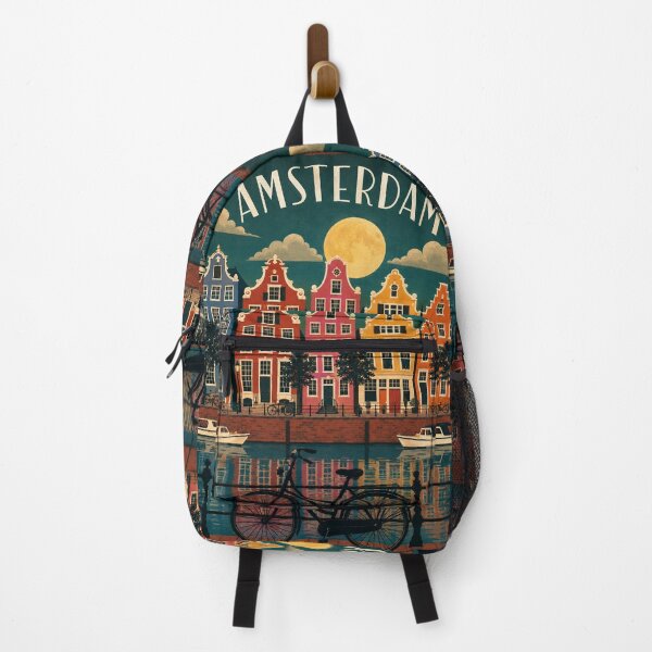 Item preview, Moonlit Amsterdam Canal Poster designed and sold by newjoseph.