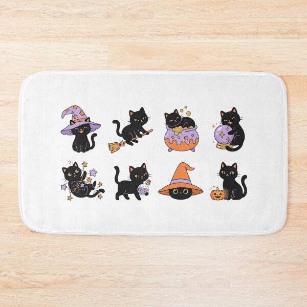 Item preview, Cute Black Cat Witches Halloween Sticker Set designed and sold by SassyArtistry.