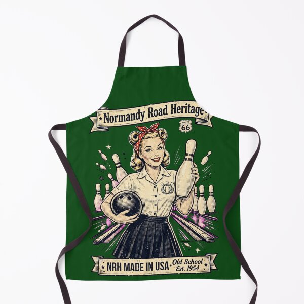 Item preview, Normandy Road Heritage 50s Bowling Girl Pinup Alley Retro Badge designed and sold by Normandy Road Heritage™ - Vintage Garage Art.