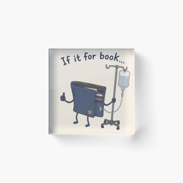 Item preview, If It For Book Funny Broke Book Wallet Pun designed and sold by Yellowriversss.