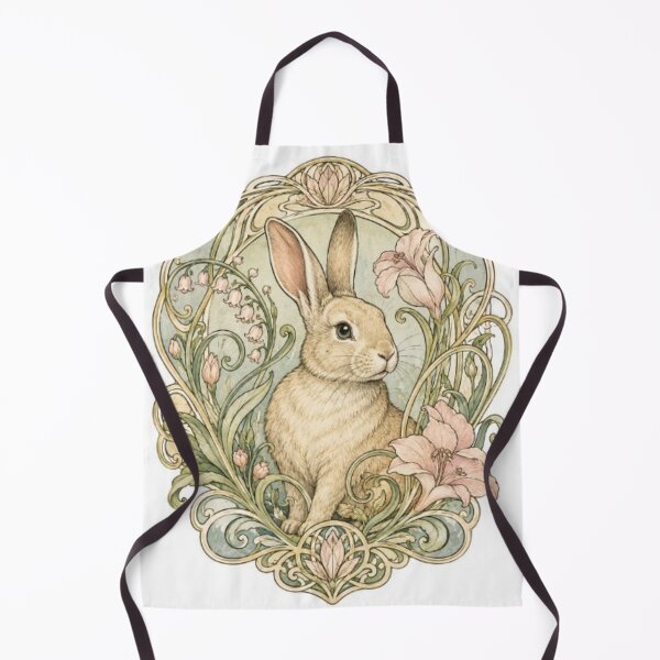 Item preview, Art Nouveau Rabbit with Floral Frame designed and sold by Snurly.