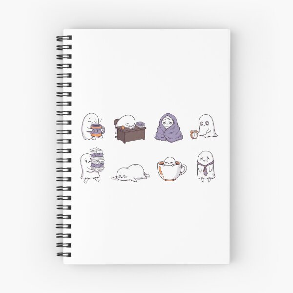Item preview, Cute Tired Ghost Halloween Sticker Set designed and sold by SassyArtistry.