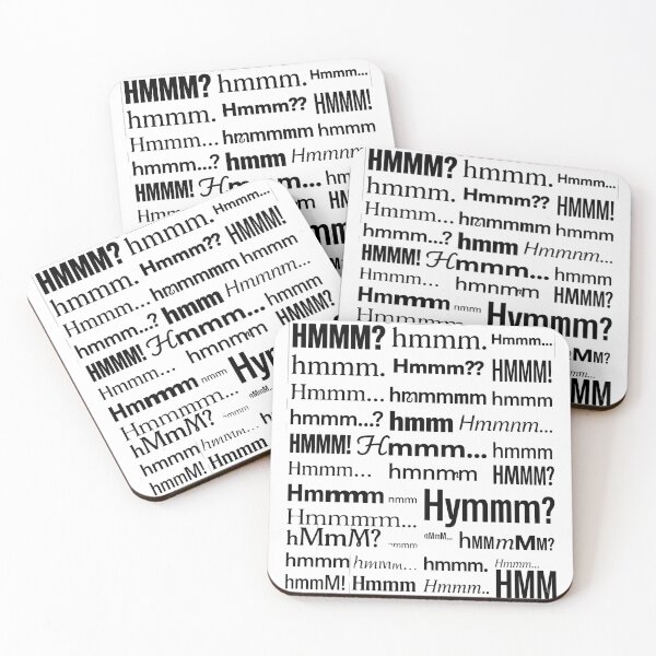 Item preview, Hmmm Meme Typography Pattern Funny Repeated Hmmm Text Reaction Humor T-Shirt designed and sold by pawsome purrfect.