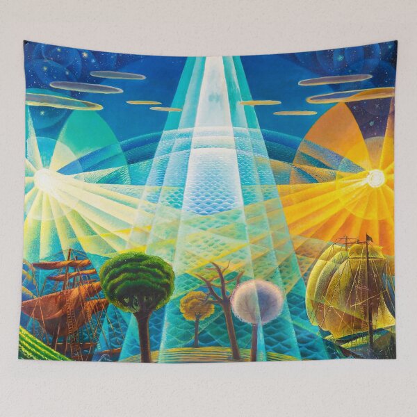 Item preview, Synthesis-Simultaneity, city of God at sunrise nautical landscape painting by Gerardo Dottori designed and sold by Jéanpaul  Ferro.