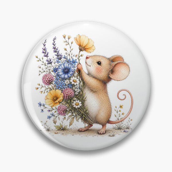 Item preview, Floral Woodland Mouse designed and sold by PetalGarden.