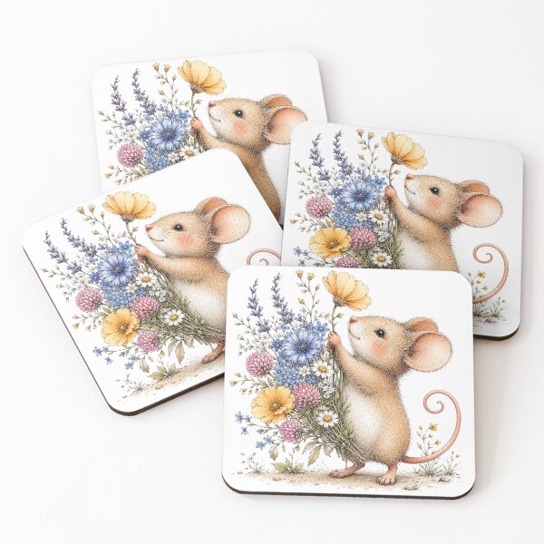 Item preview, Floral Woodland Mouse designed and sold by PetalGarden.
