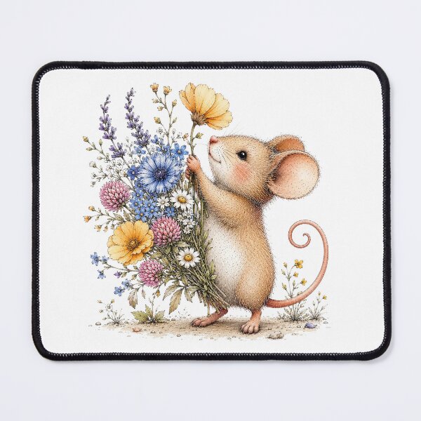 Item preview, Floral Woodland Mouse designed and sold by PetalGarden.