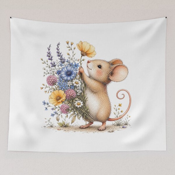 Item preview, Floral Woodland Mouse designed and sold by PetalGarden.