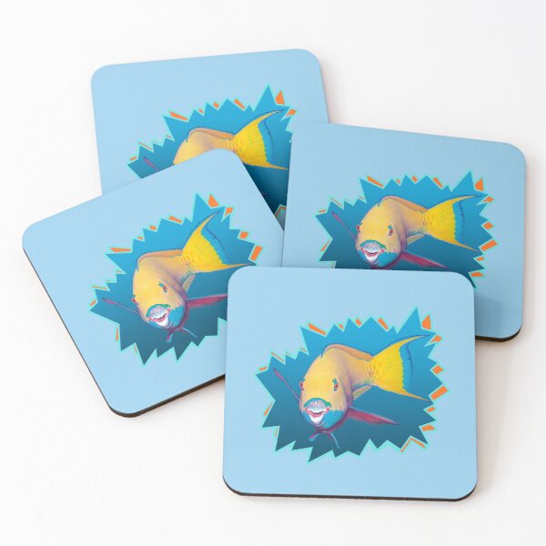 Item preview, Parrotfish Cutout * Starburst Design on Blue-toned Gradient |  designed and sold by Photo & Design Ute Niemann.