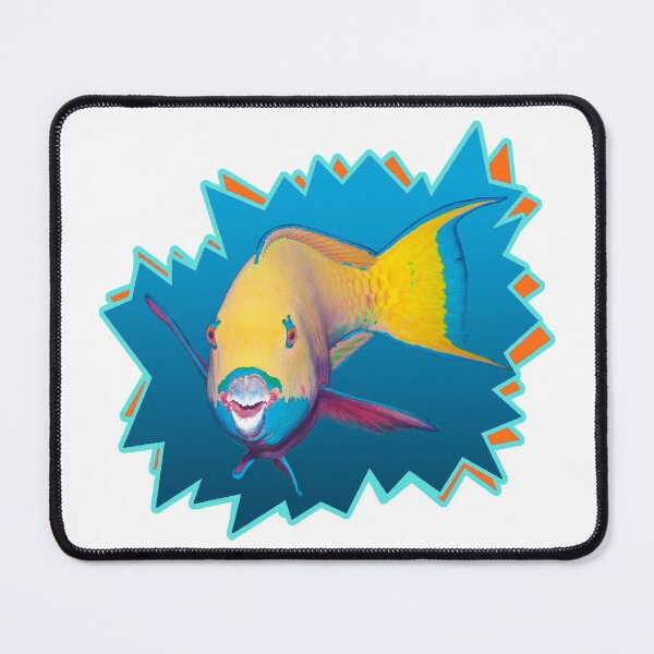 Item preview, Parrotfish Cutout * Starburst Design on Blue-toned Gradient |  designed and sold by Photo & Design Ute Niemann.