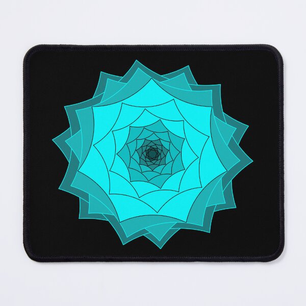 Item preview, Cyan Geometric Fractal Rose Abstract Design designed and sold by VOIDXX.