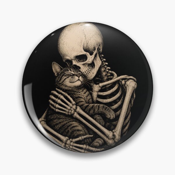 Item preview, Skeleton cuddling a cat design for pet lovers halloween designed and sold by rafaeltto.