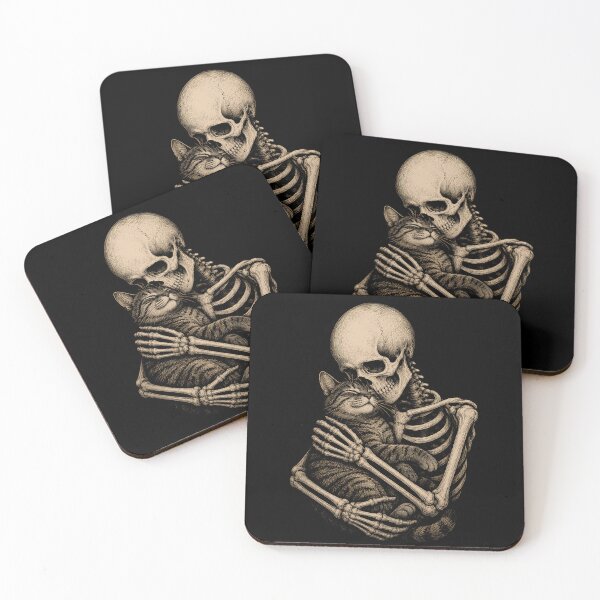 Item preview, Skeleton cuddling a cat design for pet lovers halloween designed and sold by rafaeltto.