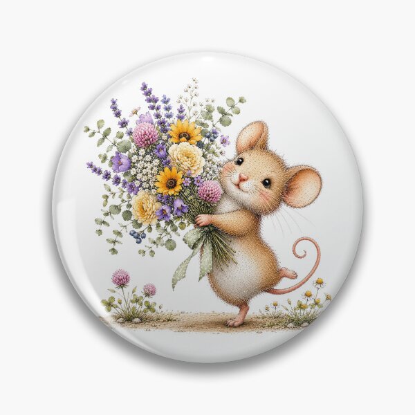 Item preview, Floral Mouse with Flowers designed and sold by PetalGarden.