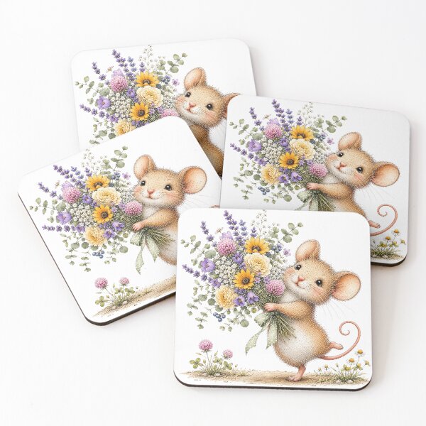 Item preview, Floral Mouse with Flowers designed and sold by PetalGarden.