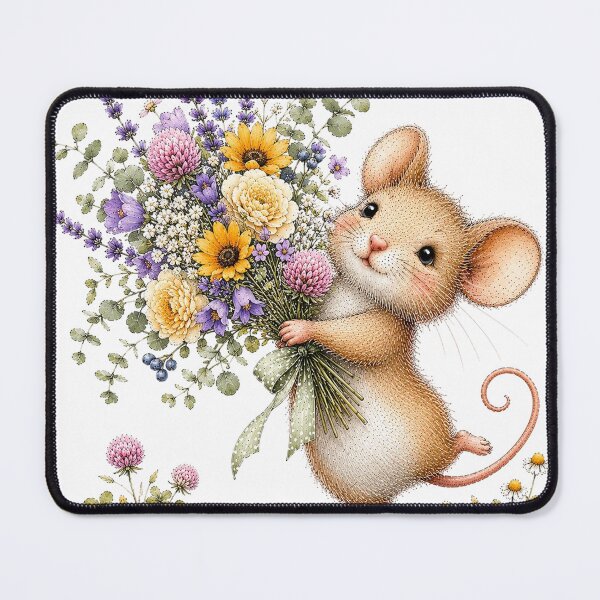 Item preview, Floral Mouse with Flowers designed and sold by PetalGarden.