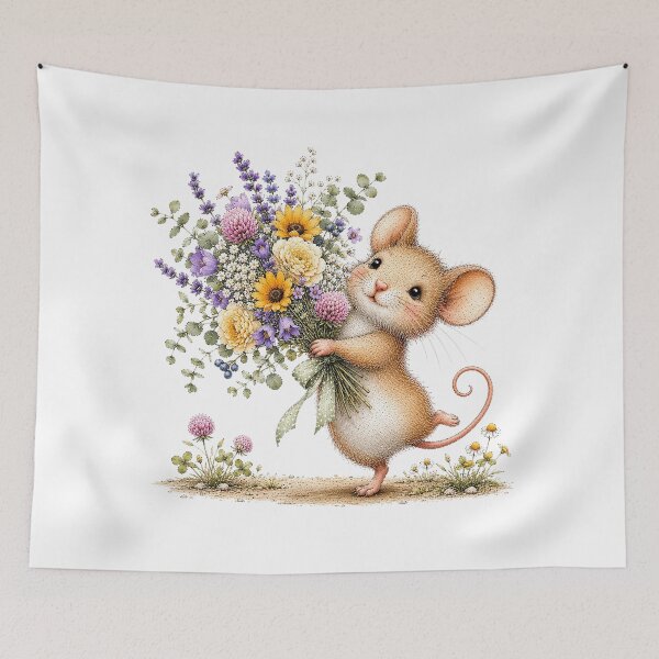 Item preview, Floral Mouse with Flowers designed and sold by PetalGarden.