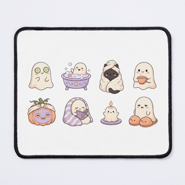 Item preview, Cute Cozy Ghost Self Care Halloween Stickers designed and sold by SassyArtistry.