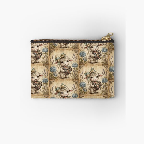 Item preview, Cute Vintage Lamb with Heart & Flowers. designed and sold by JoyNest = "The nest of joy".