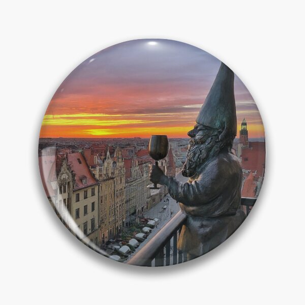 Item preview, Wroclaw Gnome at Sunset designed and sold by Purrfecta.