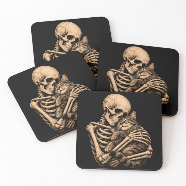 Item preview, Skeleton and Cat Embrace Design Halloween designed and sold by rafaeltto.