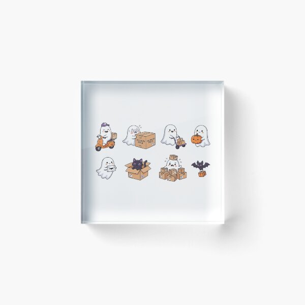Item preview, Cute Ghost Halloween Delivery Sticker Set designed and sold by SassyArtistry.