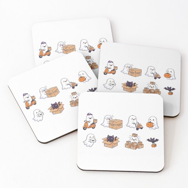 Item preview, Cute Ghost Halloween Delivery Sticker Set designed and sold by SassyArtistry.