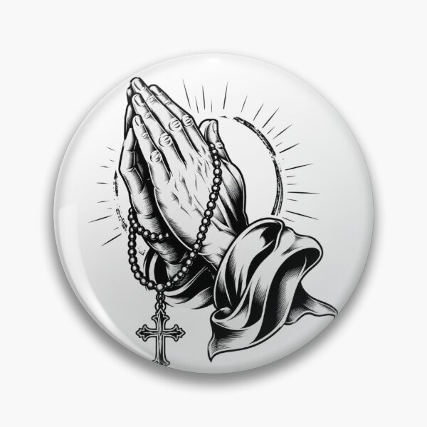Item preview, Praying Hands Tattoo Artwork with Rosary designed and sold by DKSH1234.