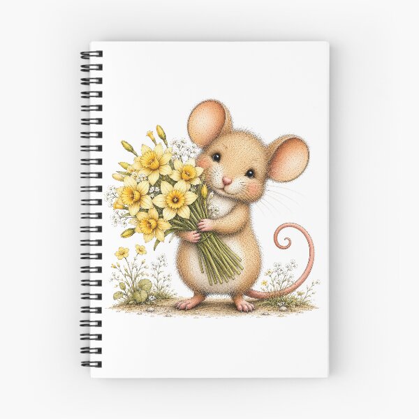 Item preview, Cute Mouse with Flower Bouquet designed and sold by PetalGarden.