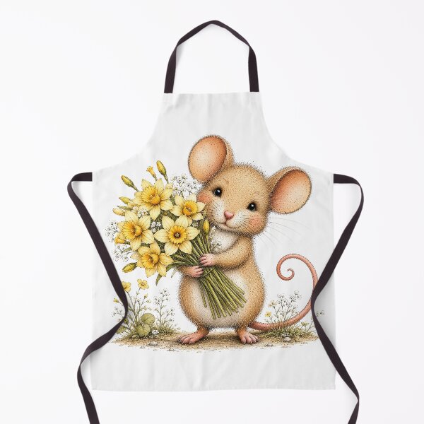 Item preview, Cute Mouse with Flower Bouquet designed and sold by PetalGarden.