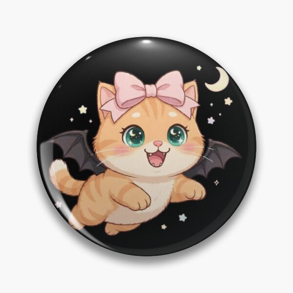 Item preview, Cute Halloween Bat Cat Flying Kawaii Vampire designed and sold by Moody Vibes Studio.