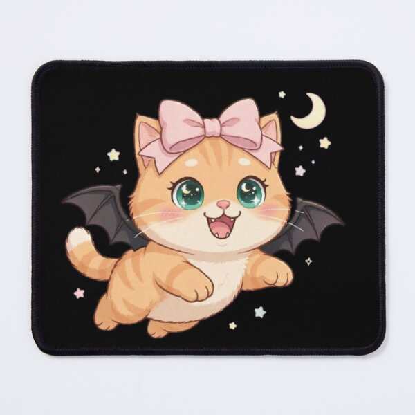 Item preview, Cute Halloween Bat Cat Flying Kawaii Vampire designed and sold by Moody Vibes Studio.