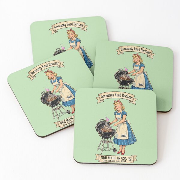 Item preview, Normandy Road Heritage 50s BBQ Pinup Girl Grill Sausage Retro Badge designed and sold by Normandy Road Heritage™ - Vintage Garage Art.