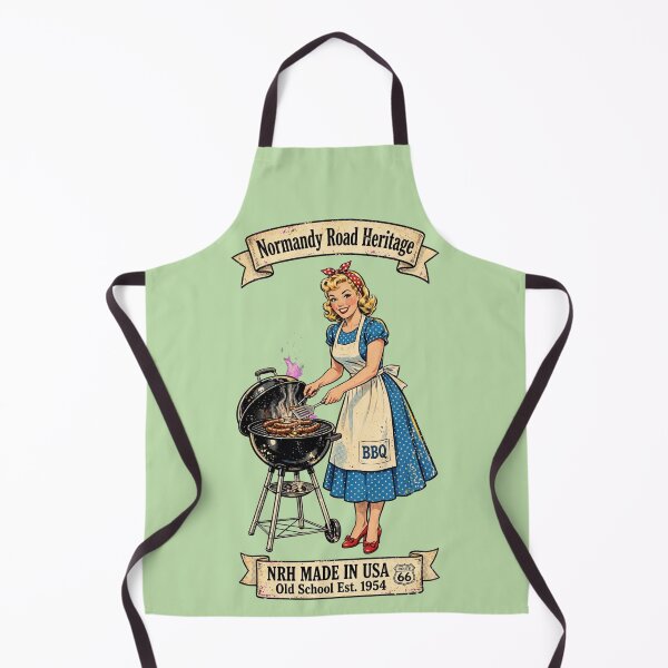 Item preview, Normandy Road Heritage 50s BBQ Pinup Girl Grill Sausage Retro Badge designed and sold by Normandy Road Heritage™ - Vintage Garage Art.
