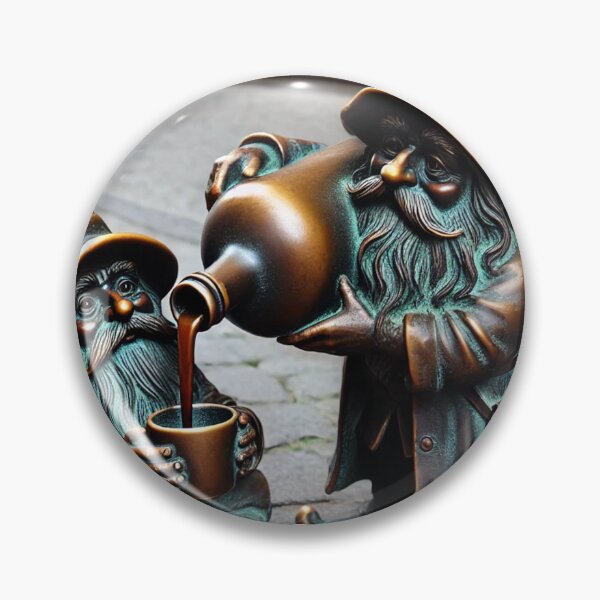 Item preview, Wroclaw Gnomes Pouring a Drink designed and sold by Purrfecta.