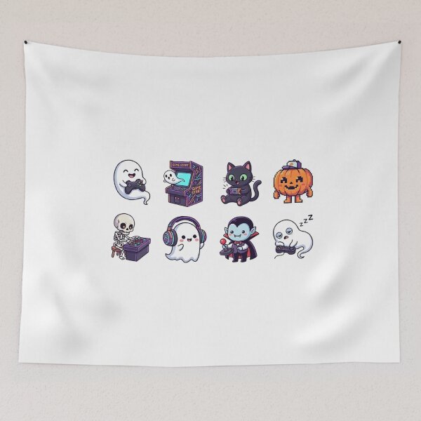 Item preview, Cute Halloween Pixelated Gaming Character Sticker Set designed and sold by SassyArtistry.