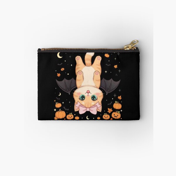Item preview, Cute Halloween Bat Cat Upside Down Pumpkins Funny designed and sold by Moody Vibes Studio.