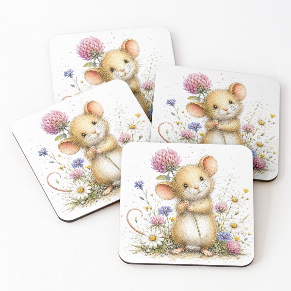 Item preview, Cute Mouse Holding a Flower designed and sold by PetalGarden.