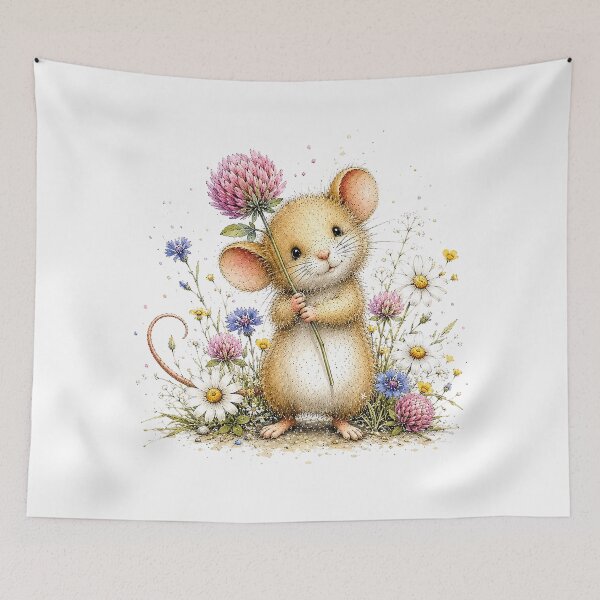 Item preview, Cute Mouse Holding a Flower designed and sold by PetalGarden.