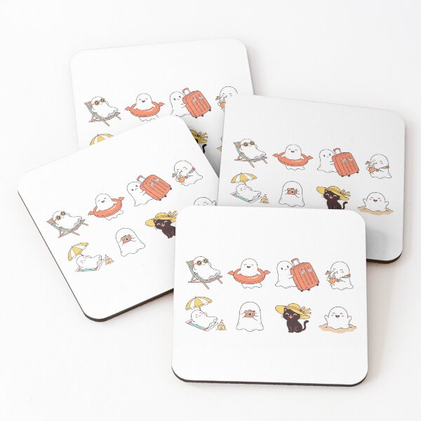 Item preview, Cute Halloween Ghost Vacation Sticker Set designed and sold by SassyArtistry.