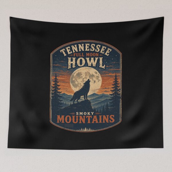 Item preview, Tennessee Full Moon Howl Wolf Smoky Mountains Halloween designed and sold by Globalcitytees.