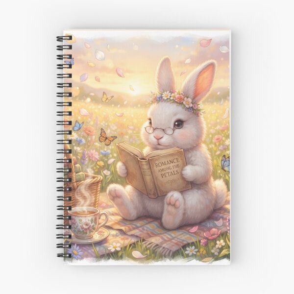 Item preview, Reading Bunny Sticker | Cute Book Lover Rabbit | Cozy Spring Cottagecore Art designed and sold by SebastianSpace.