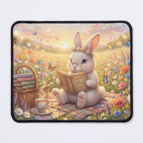 Item preview, Reading Bunny Sticker | Cute Book Lover Rabbit | Cozy Spring Cottagecore Art designed and sold by SebastianSpace.