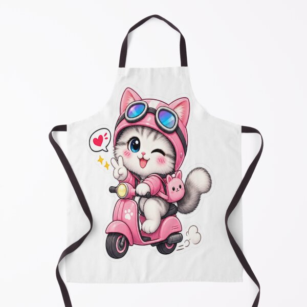 Item preview, Cute Pink Scooter Cat Kawaii Adventure Sticker designed and sold by Genzfirevibes.