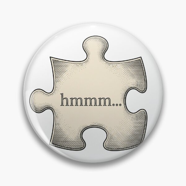 Item preview, Hmmm Meme Puzzle Piece Funny Thinking Reaction Confused Brain Humor T-Shirt designed and sold by pawsome purrfect.